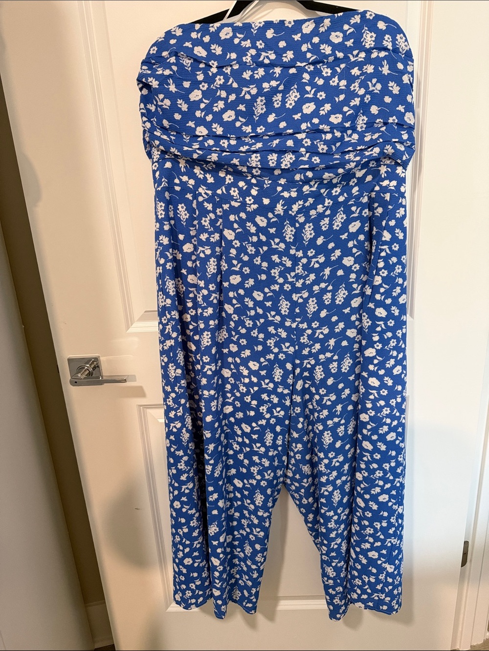 Sugarlips Blue Floral Wide-Leg Jumpsuit